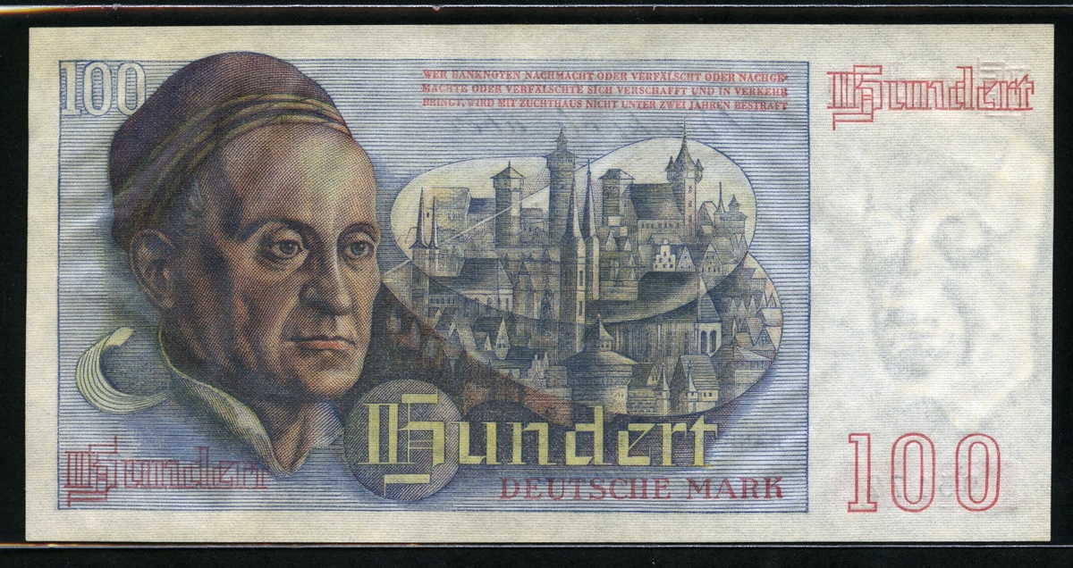 독일 Germany Federal Republic 1948 100 Deutsche Mark P15a, 미사용 (전체적으로 얕은 변색)