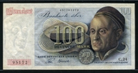독일 Germany Federal Republic 1948 100 Deutsche Mark P15a, 미사용 (전체적으로 얕은 변색)