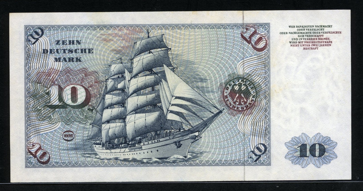 독일 Germany Federal Republic 1980 10 Deutsche Mark,P31c,Without notice. 2.1.1980, 미사용(-)