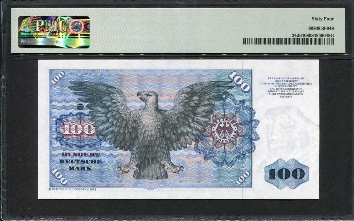 독일 Germany Federal Republic 1980 100 Deutsche Mark,P34d, PMG 64 미사용
