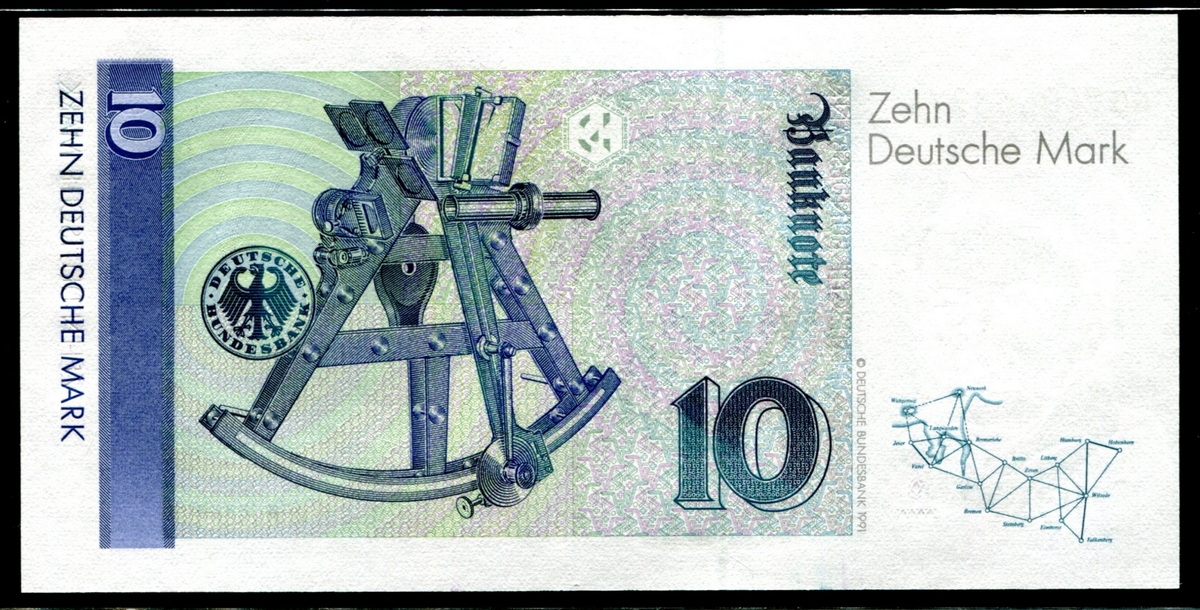 독일 Germany Federal Republic 1993, 10 Deutsche Mark,P38c, 미사용+