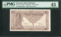 인도네시아 Indonesia 1952 10 Rupiah,P43,PMG 45 극미품