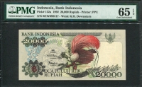 인도네시아 Indonesia 1992 20000 Rupiah,P132a,PMG 65 EPQ 완전미사용