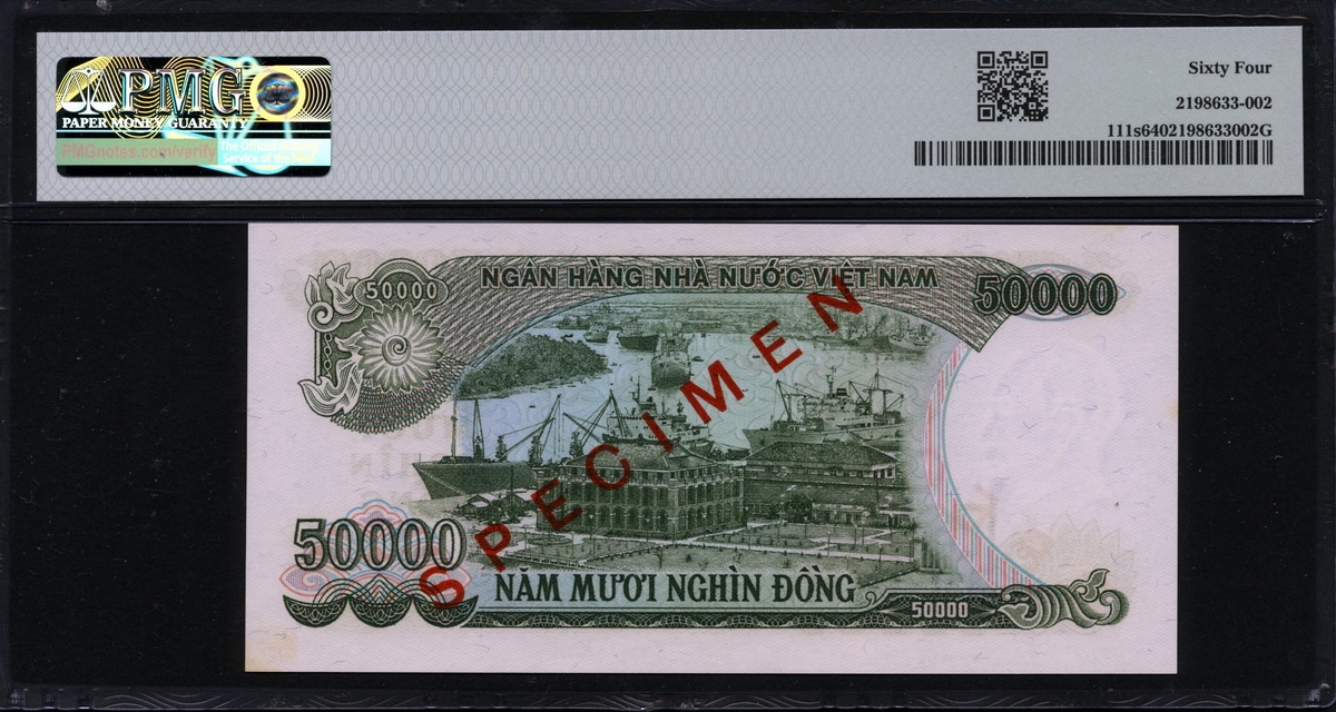 베트남 Viet Nam 1990(1993) 50000 Dong P111s Specimen PMG 64 미사용