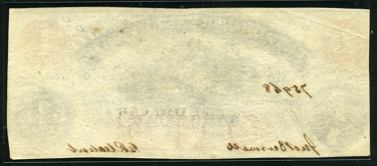 미국 1862년 1달러 버지니아주 리치먼드, 준미사용 (귀뚱이접힘)