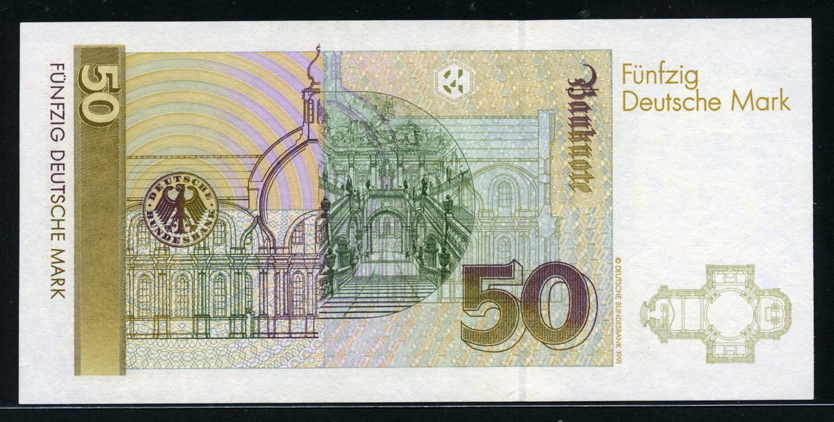 독일 Germany Federal Republic 1993 50 Deutsche Mark,P40c, 미사용