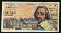 프랑스 France 1953-1957(1956) 1000 Francs P134a 보품+미품