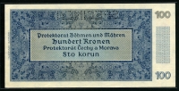 보헤미아 모라비아 Bohemia & Moravia 1940,SPECIMEN  100 Korun,P6s, 미사용