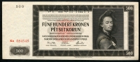 보헤미아 모라비아 Bohemia&Moravia 1942 500Korun,Specimen,P12s, 미사용(-)