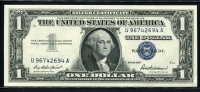 미국 1957년 1달러 블루실, 미사용+