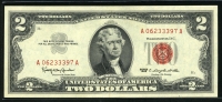 미국 1963년 행운의 2달러 레드실 AA 미사용+