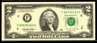 미국 1995년 행운의 2달러 미사용