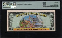 미국 1995년 $10 디즈니 달러 DIS38 디즈니랜드,Block A-A,미니(Minnie),PMG 64 EPQ 미사용