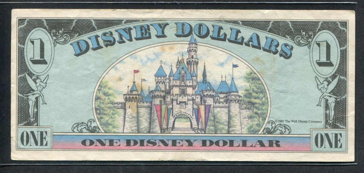 미국 1989년 $1 디즈니 달러 DIS11 디즈니랜드 Block A-A 미키,미품