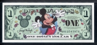 미국 2000년 $1 디즈니 달러 DIS65 디즈니랜드 Block A-A 미키,미사용