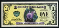 미국 2013년 $1 디즈니 달러 DIS166 디즈니월드,Block D,우르술라,미사용