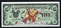 미국 2000년 $5 디즈니 달러 DIS66 디즈니랜드 Block A-A.구피(Goofy),미사용+