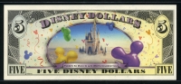 미국 2009년 $5 디즈니 달러 DIS153 디즈니스토어 Block T,데이지와 미니(Daisy&Minnie),미사용