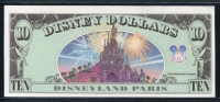 미국 2000년 $10 디즈니 달러 DIS67 디즈니랜드,Block A-A,도날드(Donald),미사용