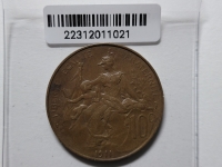프랑스 France 1911 10 Centimes / KM#843 / 10g / 적동 / 30 mm / 갈색 변색 미사용