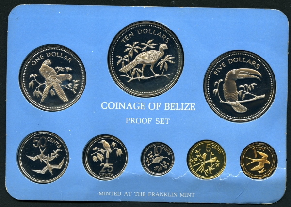 벨리즈 Belize 1975 8종 프루프 세트 /PS4/발행량 : 13,275개/KM43a-50a (케이스,보증서없음)
