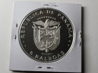 파나마 Panama 1975 5 Balboas KM#40.1a/ 39mm / 35.12g, / 0.925 은화프루프
