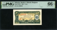 알바니아 Albania 1965 1 Lek FX24 PMG 66 EPQ 완전미사용