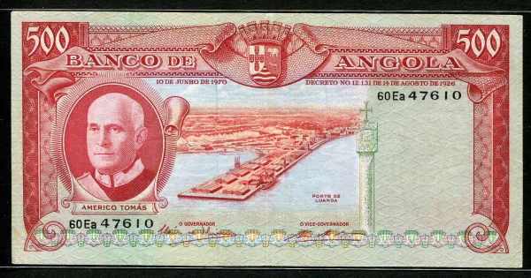 앙골라 Angola 1970 500 Escudos,P97, 미품