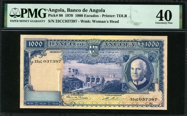 앙골라 Angola 1970 1000 Escudos P98,PMG 40 극미품