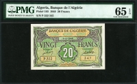 알제리 Algeria 1948 20 Francs P103 PMG 65 EPQ 완전미사용
