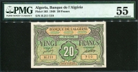 알제리 Algeria 1948 20 Francs, P103,PMG 55 준미사용