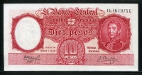 아르헨티나 Argentina 1954-1963 10 Pesos,P270a, 미사용
