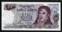 아르헨티나 Argentina 1973-1976 10 Pesos,P295,미사용 (일렬번호는 사진과 다를수 있습니다)