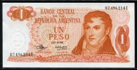 아르헨티나 Argentina 1974 1Peso,P293, SERIE E, F, 미사용 (일렬번호는 사진과 다를수 있습니다)