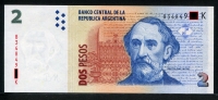 아르헨티나 Argentina 2002-2010 2 Pesos,P352,Serie K,미사용