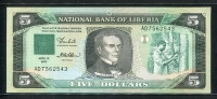 라이베리아 Liberia 1989,5 Dollars,P19, 미사용