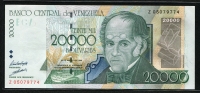 베네수엘라 Venezuela 1998 20000 Bolivares, Replacement, 보충권, P82,미사용