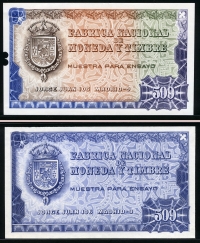 [Test Note] Spanien National Factory of Currency and Timbre(스페인 국립 화폐 및 팀브레 공장) Specimen, 테스트노트,시쇄권, 미사용 2장