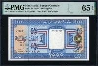 모리타니 Mauritania 1999 1000 Ouguiya P9a PMG 65 EPQ 완전미사용