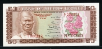 시에라리온 Sierra Leone 1980 50 Cents P9 812번 기념지폐 미사용+