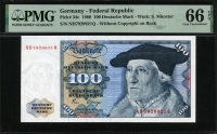독일 Germany Federal Republic 1980 100 Deutsche Mark P34c PMG 66 EPQ 완전미사용