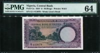 나이지리아 Nigeria 1958 5 Shillings, P2a,PMG 64 미사용