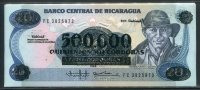 니카라과 Nicaragua 1990 500000 Cordobas on 20 Cordobas,P163, 미사용