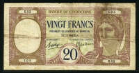 뉴칼레도니아 New Caledonia 1929 20 Francs,P37b,보품+