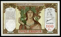 뉴칼레도니아 New Caledonia 1963 100 Francs P42e 극미품