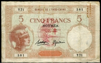 뉴헤브리디스 New Hebrides 1941,5 Francs,P4,보품