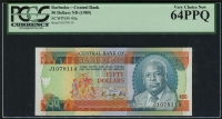 바베이도스 Barbados 1989 50 Dollars,P40a,PCGS 64 PPQ 미사용