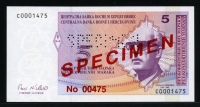 보스니아헤르체고비나 Bosnia-Herzegovina 1998 5 Convertible Maraka P61s Specimen 미사용