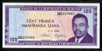 부룬디 Burundi 1981 100 Francs,P29b,미사용