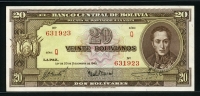 볼리비아 Bolivia 1945 20 Bolivia nos,P140a,미사용